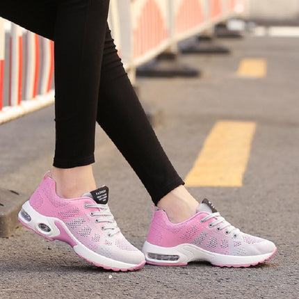 Women Shoes Breathable Mesh Soft Sole Sneakers, Size:39(Rose Red)-garmade.com