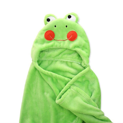 Baby Animal Shape Hooded Cape Bath Towel, Size:100×75cm(Red-Faced Frog)-garmade.com