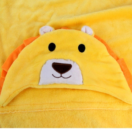 Baby Animal Shape Hooded Cape Bath Towel, Size:100×75cm(Yellow-Eared Blue Bear)-garmade.com