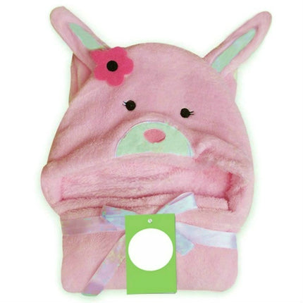 Baby Animal Shape Hooded Cape Bath Towel, Size:100×75cm(Pink Rabbit)-garmade.com