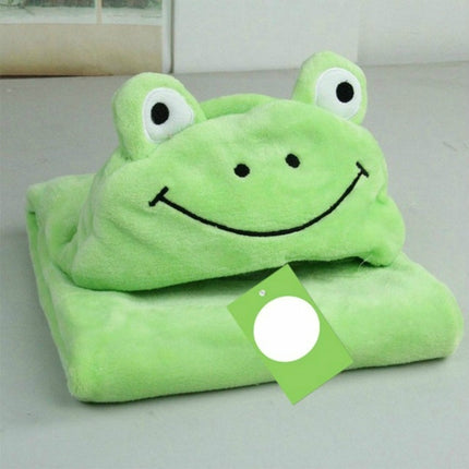 Baby Animal Shape Hooded Cape Bath Towel, Size:100×75cm(Smiling Frog)-garmade.com