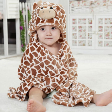 Baby Animal Shape Hooded Cape Bath Towel, Size:100×75cm(Little Leopard)-garmade.com