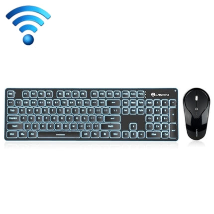 LANGTU LT600 Silent Office Punk Keycap Wireless Keyboard Mouse Set(Black)-garmade.com