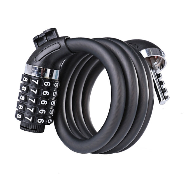 WHEEL UP Bicycle Lock Anti-theft Mountain Bike Password Lock Steel Cable Lock Bicycle Riding Accessories Universal, Style:Password type(1.2 meters)-garmade.com