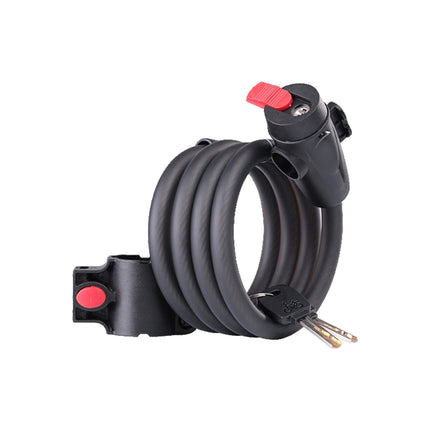 WHEEL UP Bicycle Lock Anti-theft Mountain Bike Password Lock Steel Cable Lock Bicycle Riding Accessories Universal, Style:Key type(1.2 meters)-garmade.com