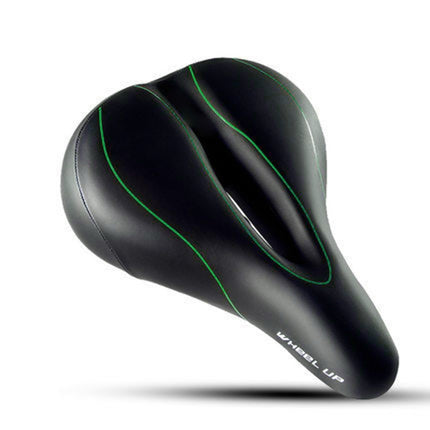 WHEEL UP Mountain Bike Bicycle Saddle Seat Bicycle Saddle Seat Accessories With Taillights(Black And Green)-garmade.com