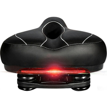 WHEEL UP Mountain Bike Bicycle Saddle Seat Bicycle Saddle Seat Accessories With Taillights(Black And White)-garmade.com