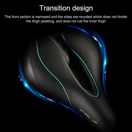 WHEEL UP Mountain Bike Bicycle Saddle Seat Bicycle Saddle Seat Accessories With Taillights(Black And White)-garmade.com