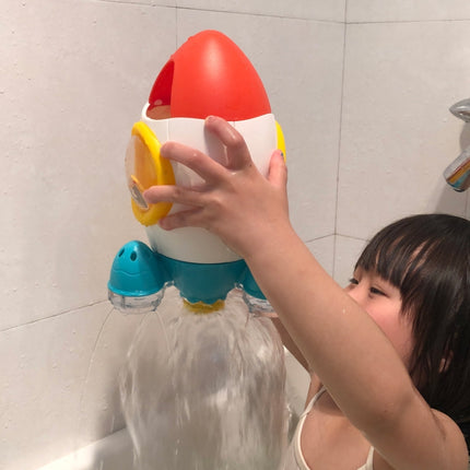 Baby Bath Shower Water Spray Rotating Rocket Beach Toys(Orange)-garmade.com