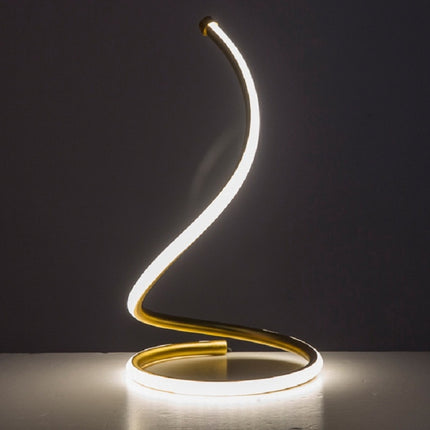 LED Spiral Table Lamp Home Living Room Bedroom Decoration Lighting Bedside Light, Specifications:EU Plug(Gold)-garmade.com