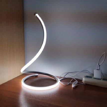LED Spiral Table Lamp Home Living Room Bedroom Decoration Lighting Bedside Light, Specifications:EU Plug(White)-garmade.com