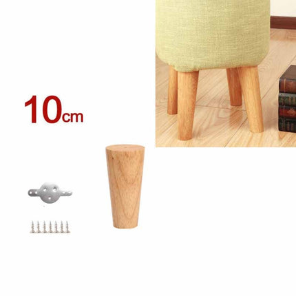 Solid Wood Sofa Foot Table Leg Cabinet Foot Furniture Chair Heightening Pad, Size:10 cm, Style:Vertical(Wood Color)-garmade.com