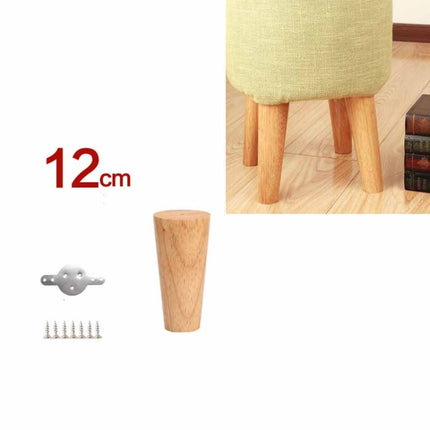 Solid Wood Sofa Foot Table Leg Cabinet Foot Furniture Chair Heightening Pad, Size:12 cm, Style:Vertical(Wood Color)-garmade.com