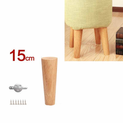 Solid Wood Sofa Foot Table Leg Cabinet Foot Furniture Chair Heightening Pad, Size:15 cm, Style:Vertical(Wood Color)-garmade.com