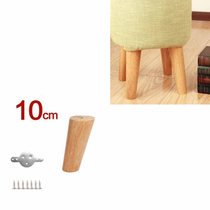 Solid Wood Sofa Foot Table Leg Cabinet Foot Furniture Chair Heightening Pad, Size:10 cm, Style:Tilt(Wood Color)-garmade.com