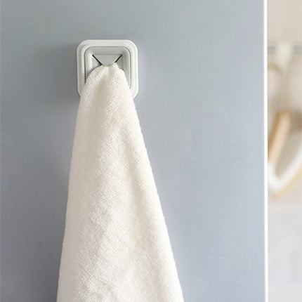 Wall-mounted Plastic Free Punch Towel Rack Kitchen Dish Cloth Hook(Transparent White)-garmade.com