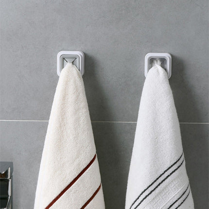 Wall-mounted Plastic Free Punch Towel Rack Kitchen Dish Cloth Hook(Transparent White)-garmade.com
