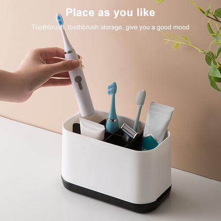 Removable Toothbrush Toothpaste Storage Toilet Set Shelf(Black)-garmade.com