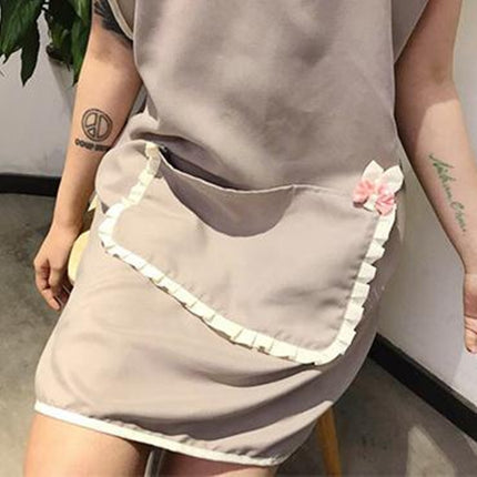 Lovely Princess Nail Beauty Apron Coffee Restaurant Work Clothes(Rabbit Red)-garmade.com