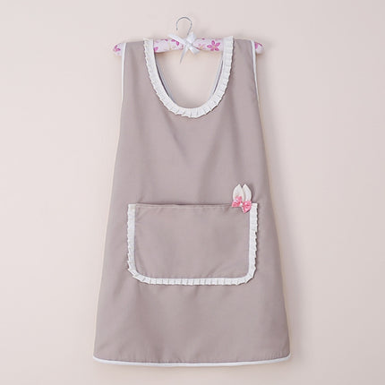 Lovely Princess Nail Beauty Apron Coffee Restaurant Work Clothes(Rabbit Grey)-garmade.com