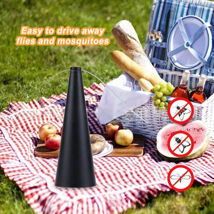 Multifunctional Fan Blade Automatic Fly Catcher Mosquito Repellent Fan, Size: 9x9x25cm(Black)-garmade.com