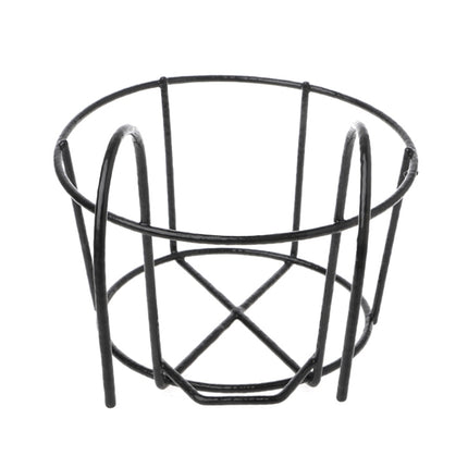 Balcony Fence Round Metal Flower Stand Wrought Iron Wall-mounted Flower Pot Stand, Size:S(White)-garmade.com