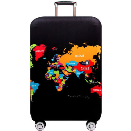 Travel Luggage Cover Suitcase Dustproof Scratch-proof Protection Elastic Sleeve, Size:S Size 19 to 21 inch(English Map)-garmade.com