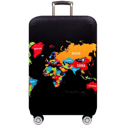 Travel Luggage Cover Suitcase Dustproof Scratch-proof Protection Elastic Sleeve, Size:M Size 22 to 24 inch(English Map)-garmade.com