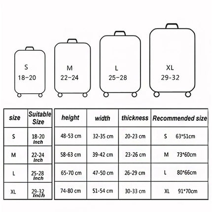 Travel Luggage Cover Suitcase Dustproof Scratch-proof Protection Elastic Sleeve, Size:L Size 26 to 28 inch(English Map)-garmade.com
