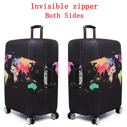 Travel Luggage Cover Suitcase Dustproof Scratch-proof Protection Elastic Sleeve, Size:XL Size 29 to 32 inch(English Map)-garmade.com