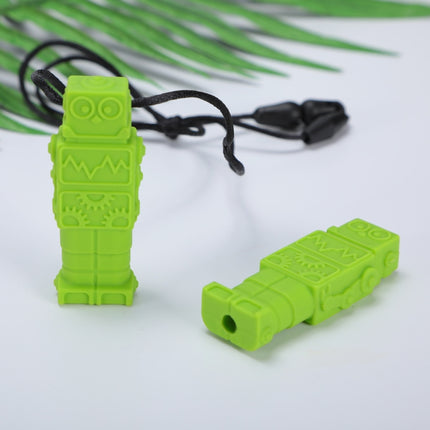 2 PCS Silicone Robot Teether Baby Chewing Sensory Pendant Necklace(Green)-garmade.com