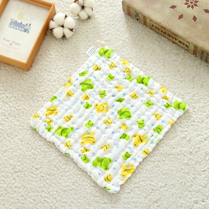 2 PCS Cotton 6-layer Gauze Saliva Towel Seersucker Small Square Scarf(Frog)-garmade.com