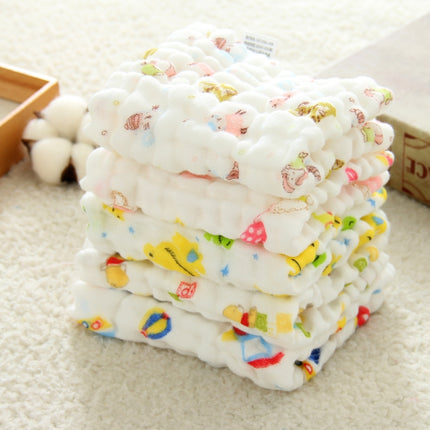 2 PCS Cotton 6-layer Gauze Saliva Towel Seersucker Small Square Scarf(Frog)-garmade.com