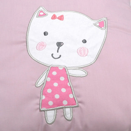 Crib Perimeter Embroidery Bunny Bedding Baby Cotton Anti-collision, Size:30 x 30 cm(Pink Six-piece Suit)-garmade.com