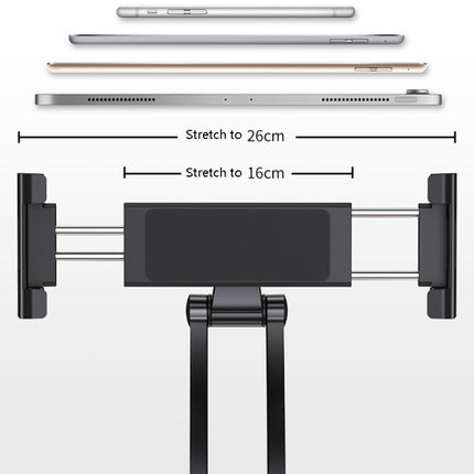 Multifunctional Mobile Phone Tablet Wall Hanging Desktop Aluminum Alloy Holder with Wall Base(Black)-garmade.com