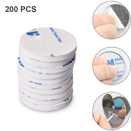 200 PCS 20x1.5mm Round EVA Foam Double-sided Adhesive Strong High-viscosity Sponge Sticker(White)-garmade.com