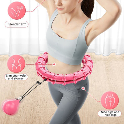 Smart Thin Waist Ring Women Will Not Fall Off Detachable Abdominal Ring Fitness Equipment, Size: 12 Knots(Pink)-garmade.com