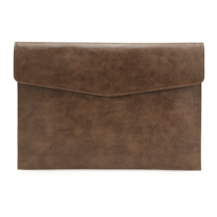 PU Leather Litchi Pattern Sleeve Case For 14 Inch Laptop, Style: Single Bag (Dark Brown)-garmade.com