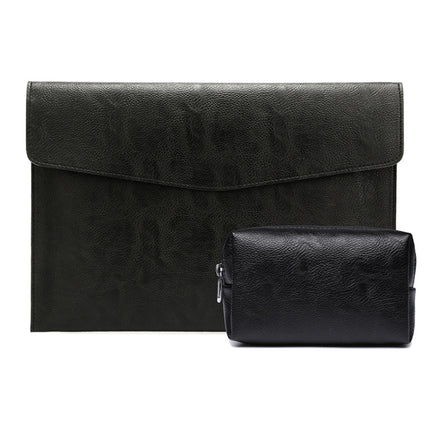 PU Leather Litchi Pattern Sleeve Case For 14 Inch Laptop, Style: Liner Bag + Power Bag (Black)-garmade.com