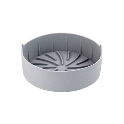 Air Fryer Silicone Grill Pan Accessories, Size: Round 22 cm(Gray)-garmade.com