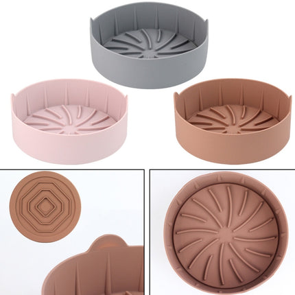 Air Fryer Silicone Grill Pan Accessories, Size: Round 22 cm(Pink)-garmade.com