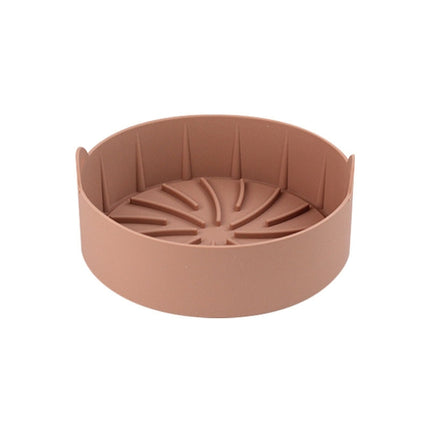 Air Fryer Silicone Grill Pan Accessories, Size: Round 22 cm(Coffee)-garmade.com