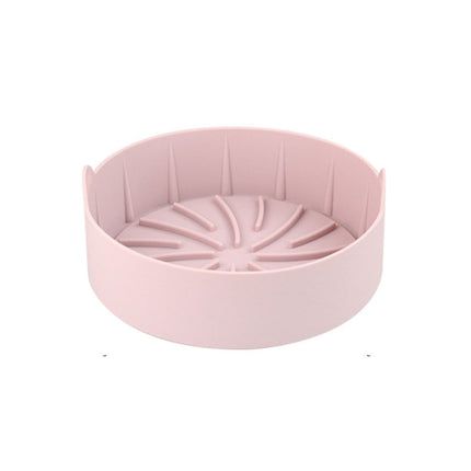 Air Fryer Silicone Grill Pan Accessories, Size: Round 16 cm(Pink)-garmade.com