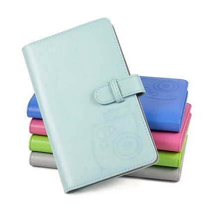 96 Photos Album PU Leather Storage Clip Card Holder Books(Light Blue)-garmade.com