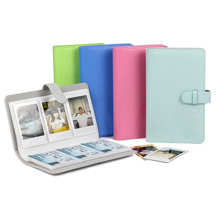 96 Photos Album PU Leather Storage Clip Card Holder Books(Light Blue)-garmade.com