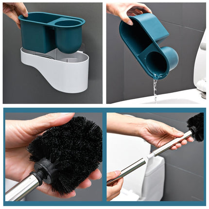 Toilet Brush Long Handle Free Punching Wall-mounted Household Toilet Cleaning Brush(Cosmetic)-garmade.com