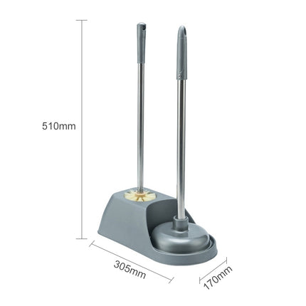 Household Long Handle Toilet Brush Suction Set Without Dead Angle Cleaning Brush(Gray)-garmade.com