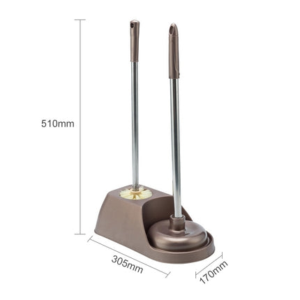 Household Long Handle Toilet Brush Suction Set Without Dead Angle Cleaning Brush(Brown)-garmade.com