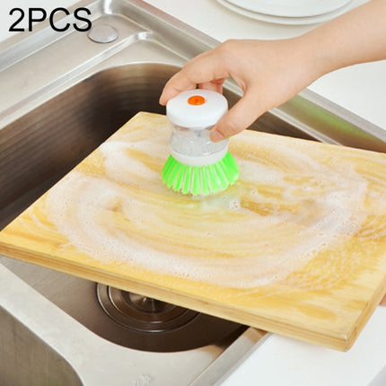 2 PCS Kitchen Washing Utensils Pot Dish Brush with Washing Up Liquid Soap Dispenser, Random Color Delivery-garmade.com