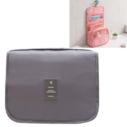 Travel Large-Capacity Storage Portable Portable Waterproof Cosmetic Wash Storage Bag, Size:24 × 20 × 9.5 cm(Grey)-garmade.com